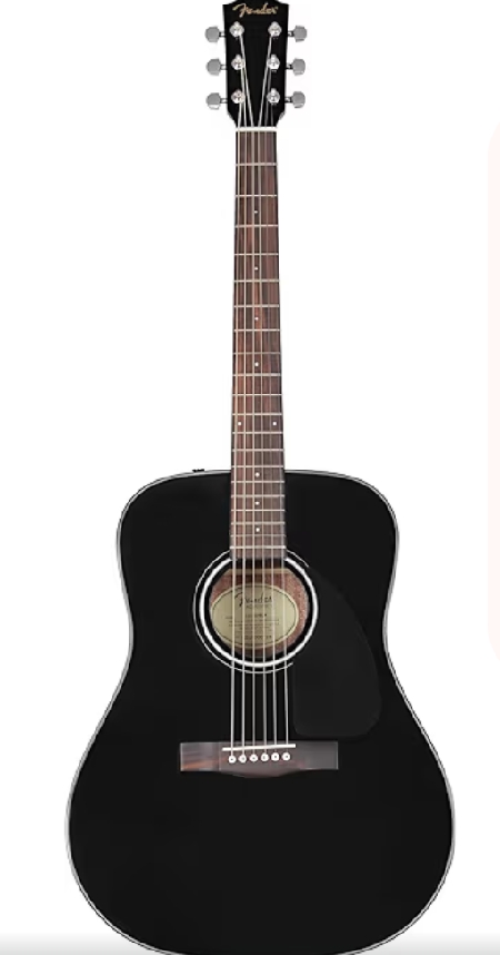 guitarra acústica color negro tipo dreanaugnt