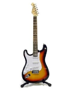 Guitarra aria stg 003 3ts eléctrica zurda color Sutburust y blanca principiantes 4/4