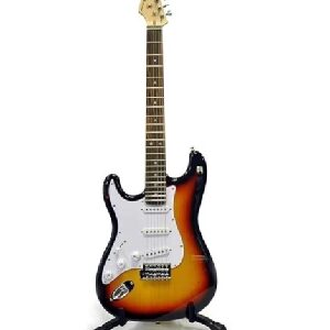 Guitarra aria stg 003 3ts eléctrica zurda color Sutburust y blanca principiantes 4/4